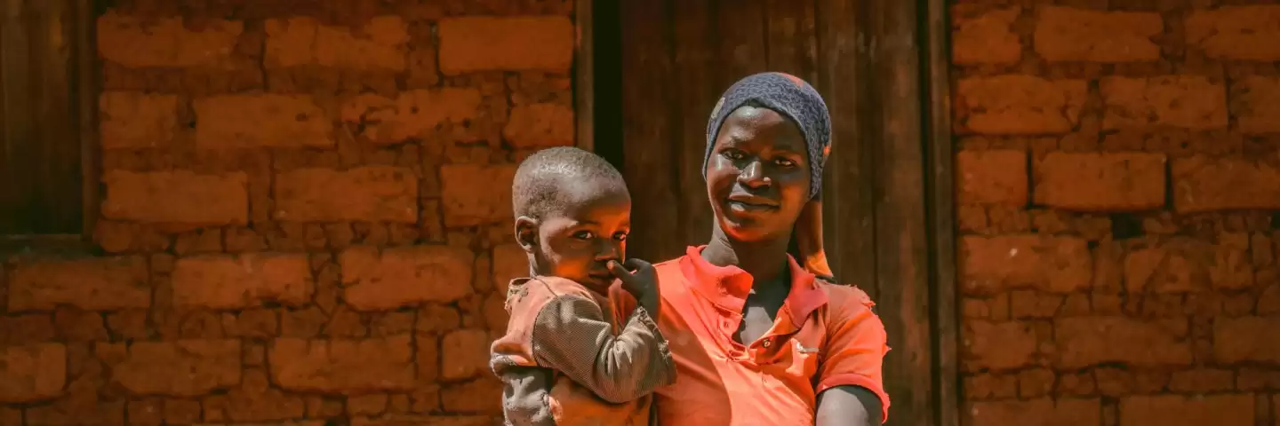 Joselyne and her son, Ripple Effect project participant in Burundi