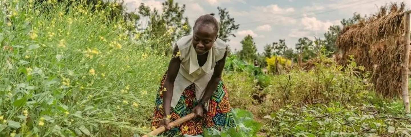 A women tilling