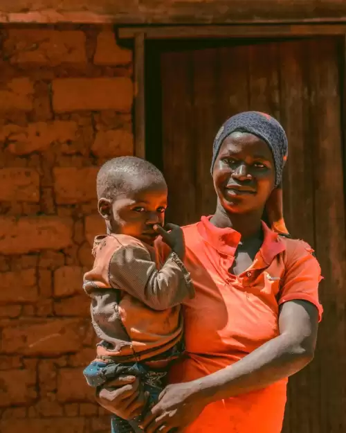 Joselyne and her son, Ripple Effect project participant in Burundi