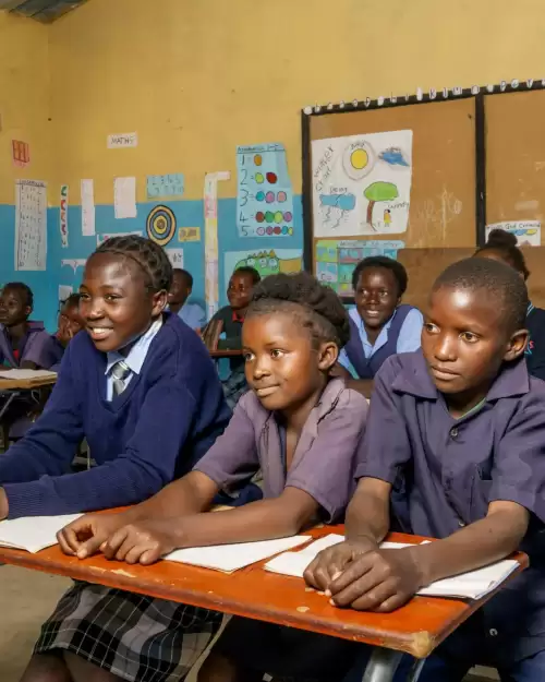 Students at their desks, at Bole Primary School, Zambia