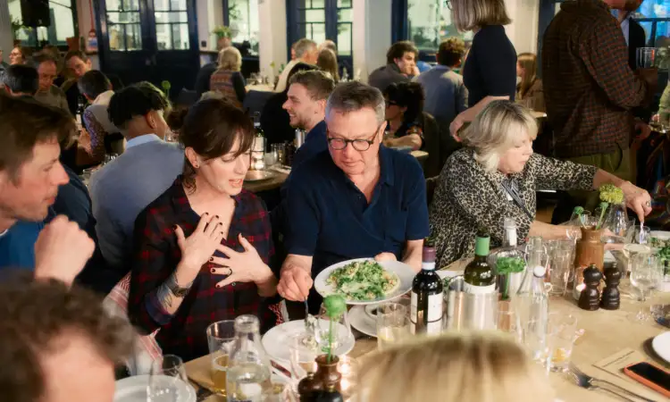Guests having dinner at The Duke of Cambridge event
