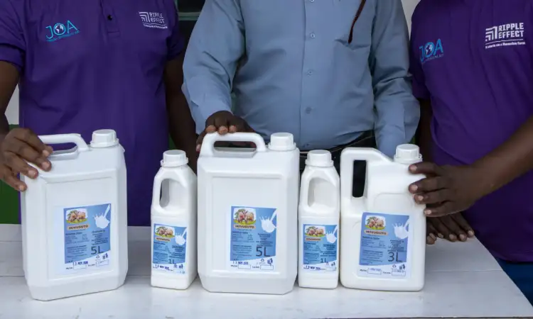 Training through Ripple Effect has helped KOZIMURU members package fermented milk safely for sale and distribution.