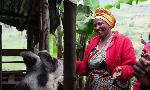 Marie Chantal and her pig