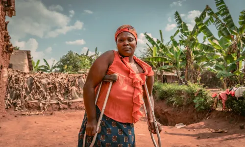 Feza Bahati, lives with a mobility disability