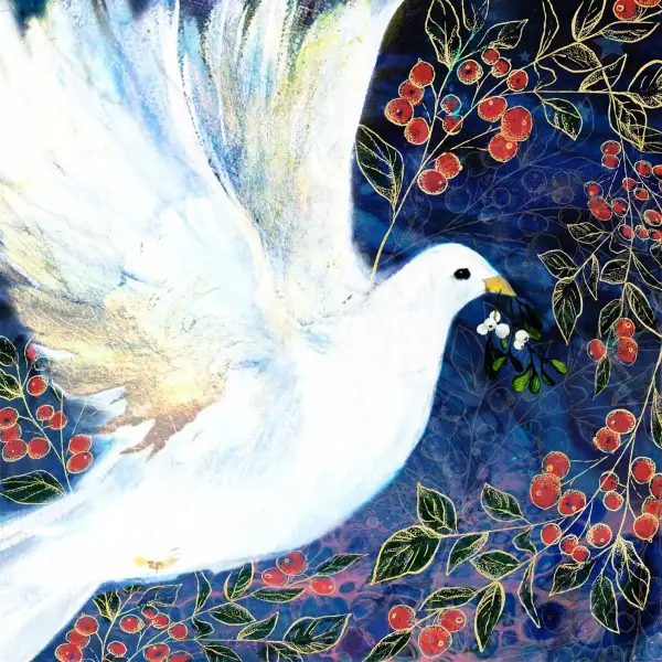 Dove watercolour Christmas card
