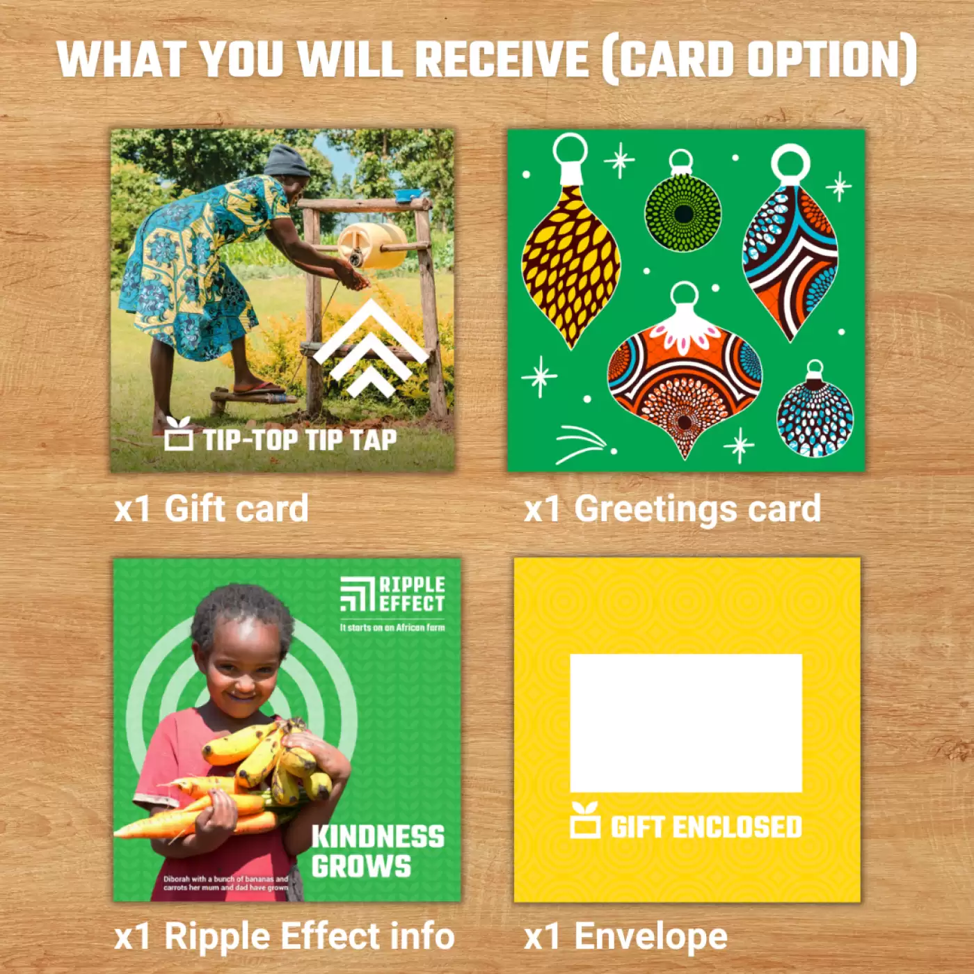 Flat lay of Tip-Top Tip Tap gift pack