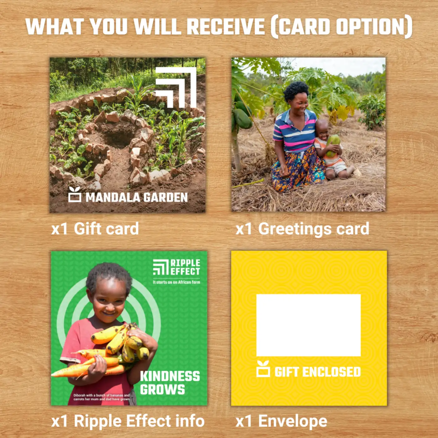 Flat lay of Mandala Garden gift pack