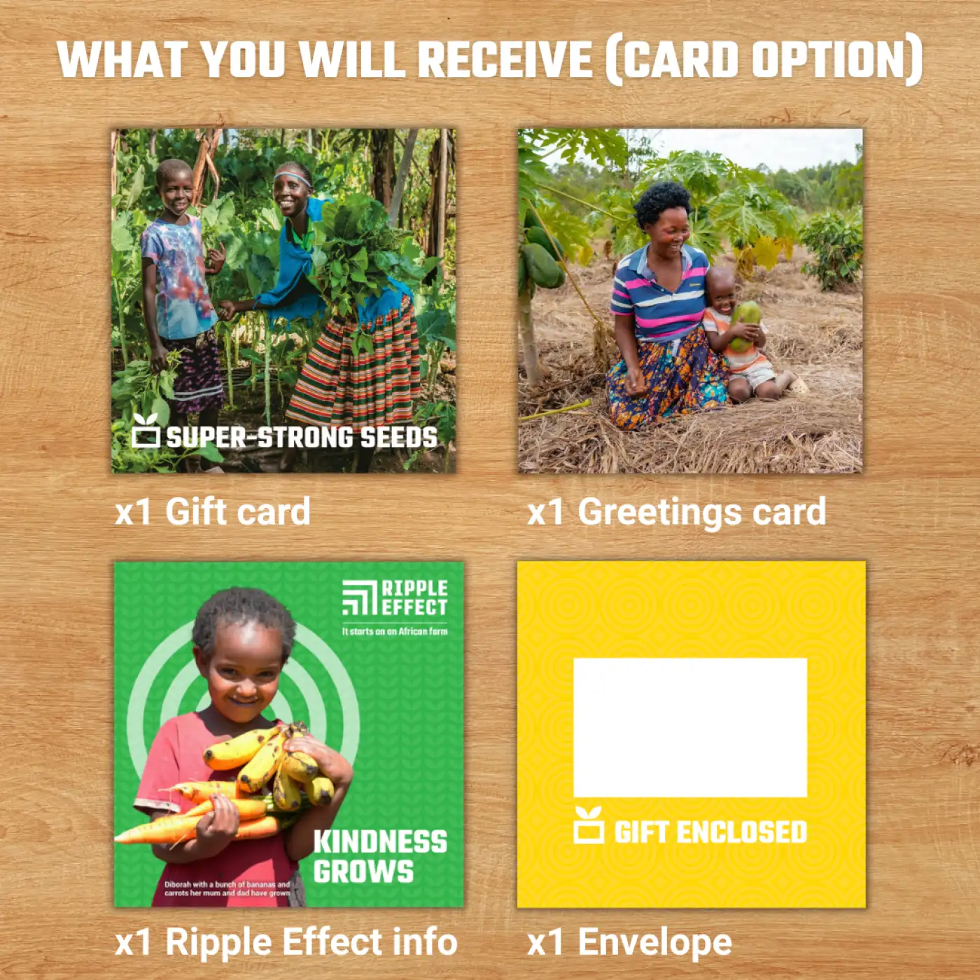 Flat lay of Super-Strong Seeds gift pack