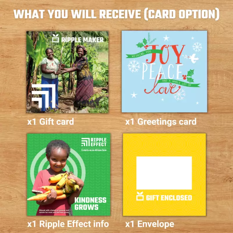 Flat lay of the Ripple Maker charity gift pack