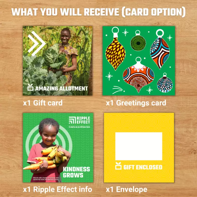 Flat lay of Ripple Effect charity gift pack