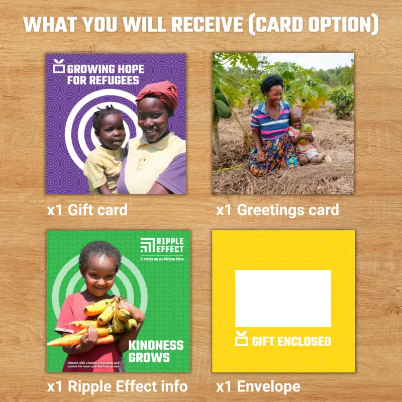 Flat lay of the Hope for Refugees charity gift pack