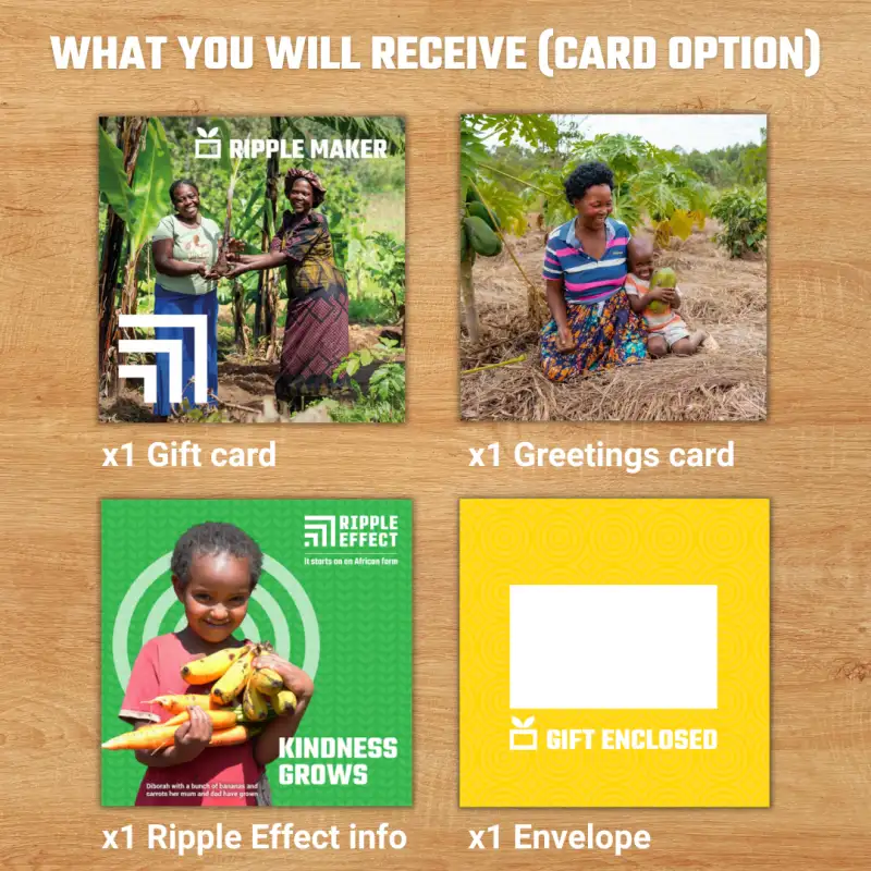 Flat lay of the Ripple Maker charity gift pack