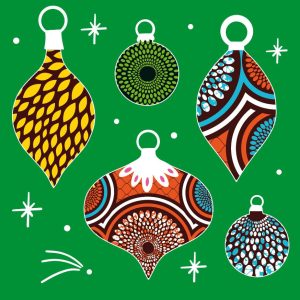 Card B - African Patterned Baubles