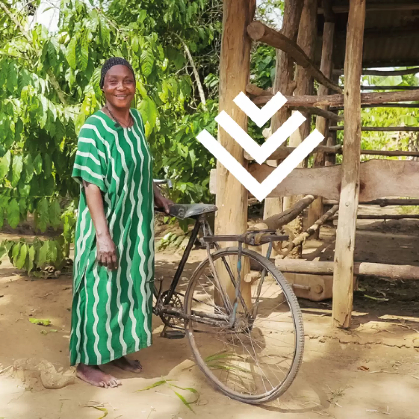 Ripple Effect farmer and her bicycle